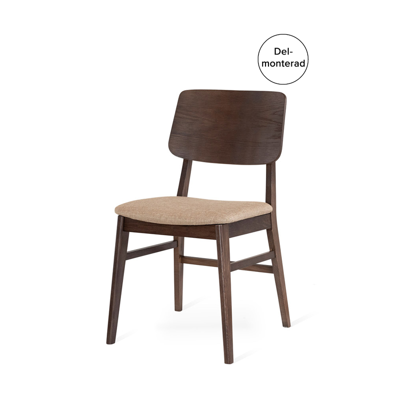 STEVIE stol rökbetsad lackad ek, sits tyg Talent beige